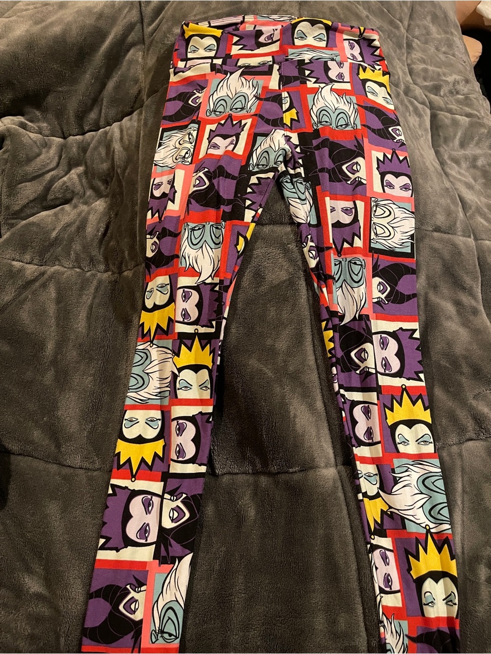 LuLaRoe Multicolor Villain Character Print Leggings - Purple, Yellow, Red, Black